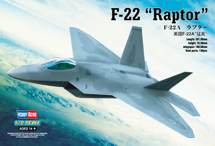 HobbyBoss 1/72 F-22A "Raptor" Plastic Model Kit HobbyBoss