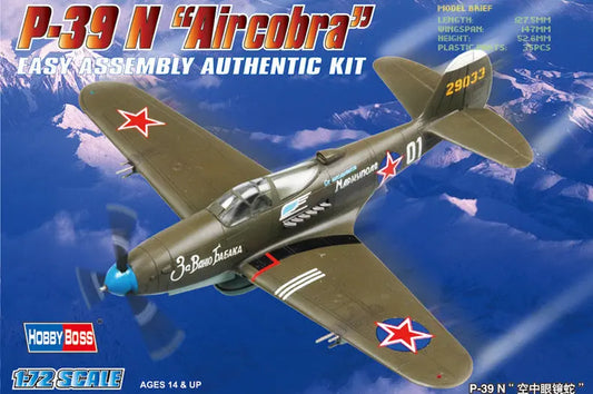 HobbyBoss 1/72 P-39 N “Aircacobra” Plastic Model Kit HobbyBoss