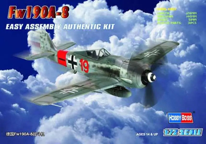 HobbyBoss 1/72 Germany Fw190A-8 Fighter Plastic Model Kit HobbyBoss
