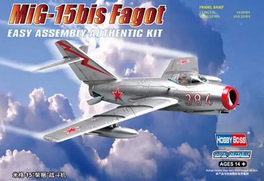 HobbyBoss 1/72 MiG-15bis Fagot Plastic Model Kit HobbyBoss