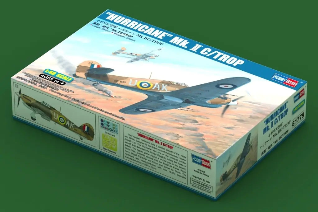 HobbyBoss 1/48 "HURRICANE" Mk.II C/TROP Plastic Model Kit HobbyBoss