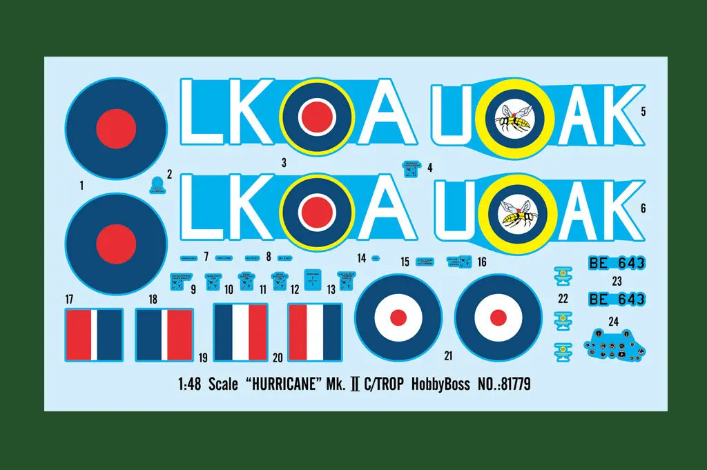HobbyBoss 1/48 "HURRICANE" Mk.II C/TROP Plastic Model Kit HobbyBoss