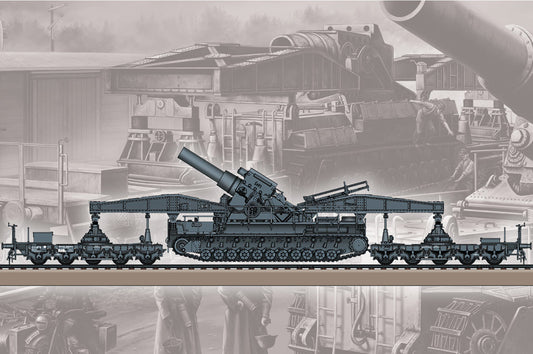 HobbyBoss 1/72 German KARL-Geraet 040/041 on Railway Transport Carrier Plastic Model Kit