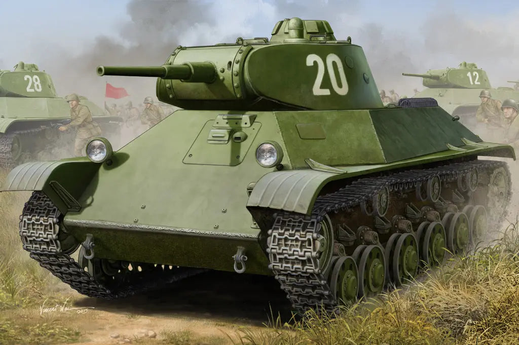HobbyBoss 1/35 Russian T-50 Infantry Tank Plastic Model Kit HobbyBoss
