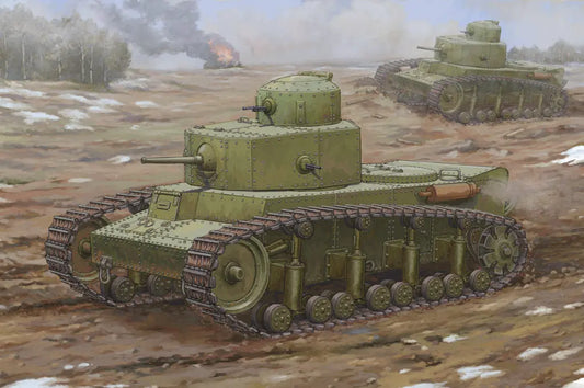 HobbyBoss 1/35 Soviet T-12 Medium Tank Plastic Model Kit HobbyBoss