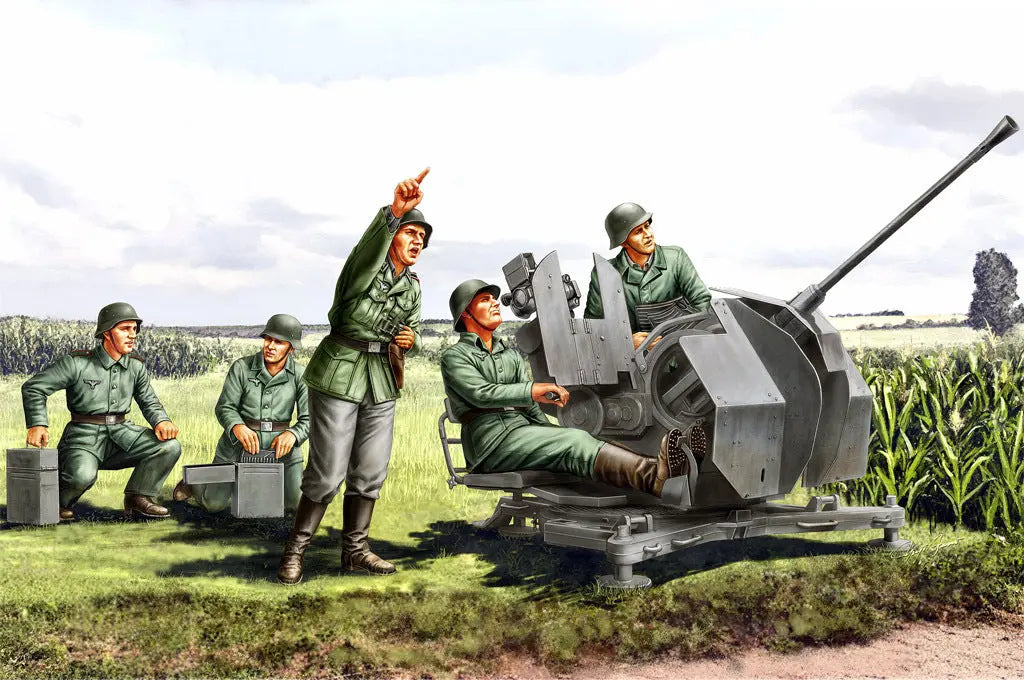 HobbyBoss 1/35 20mm Flak38 Figure Set Plastic Model Kit HobbyBoss