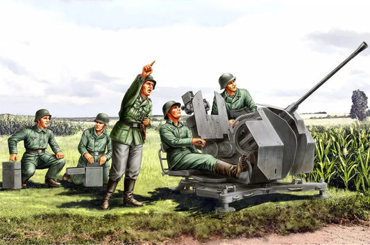 HobbyBoss 1/35 20mm Flak38 Figure Set Plastic Model Kit HobbyBoss