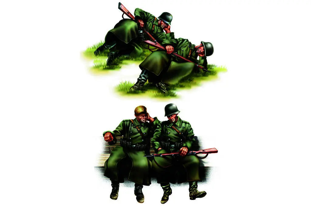 HobbyBoss 1/35 GERMAN INFANTRY-Taking a rest Plastic Model Kit HobbyBoss