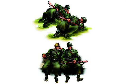 HobbyBoss 1/35 GERMAN INFANTRY-Taking a rest Plastic Model Kit HobbyBoss