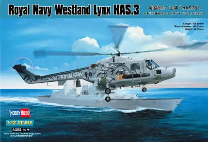 HobbyBoss 1/72 Royal Navy Westland Lynx HAS.3 Plastic Model Kit HobbyBoss