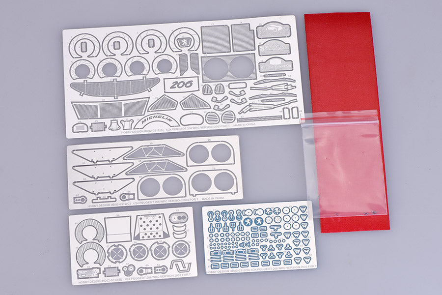Hobby Design 1:24 Peugeot 206 WRC 03" Detail-UP Set For Tamiya Kit（PE+Metal parts）