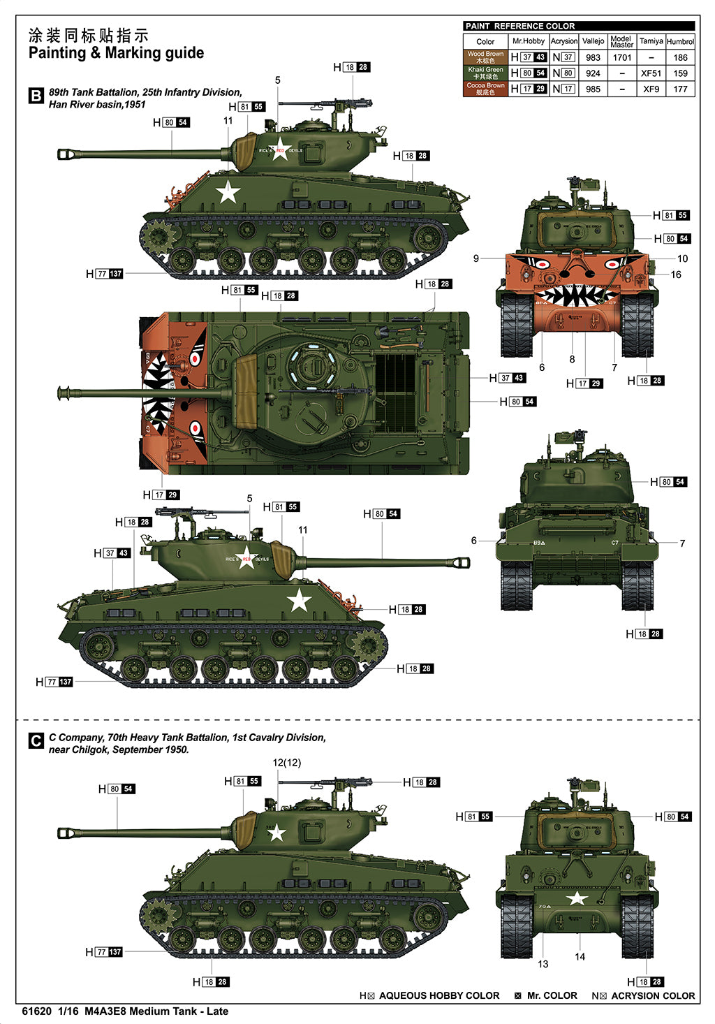 I Love Kit 1/16 M4A3E8 Medium Tank - Late Plastic Model Kit