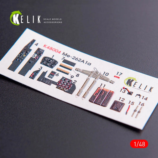 Kelik 1:48 Me-262A1 interior 3D Decals for Tamiya Kit Reskit