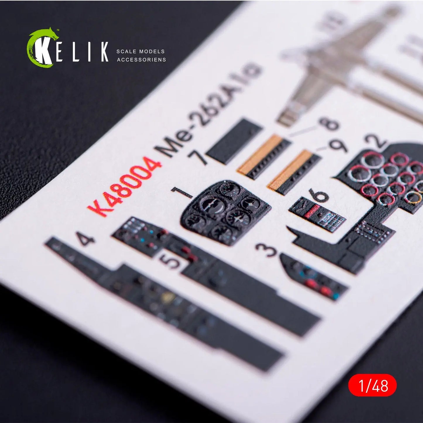 Kelik 1:48 Me-262A1 interior 3D Decals for Tamiya Kit Reskit