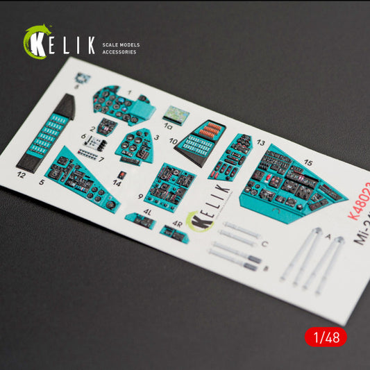 Kelik 1:48 Mi-24V Interior 3D Decals for Zvezda Kit
