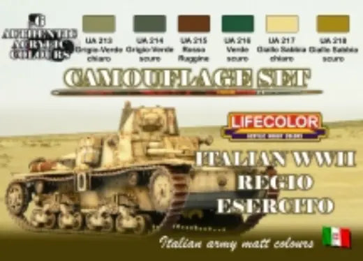Lifecolor Italian WWII Army Acrylic Paint Set 6 x 22ml Lifecolor