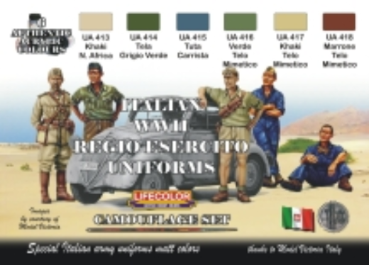 Lifecolor Italian WWII Uniforms Acrylic Paint Set 6 x 22ml