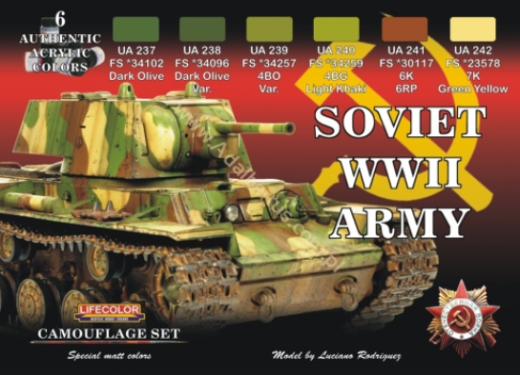 Lifecolor Soviet WWII Army Camouflage Acrylic Paint Set 6 x 22ml