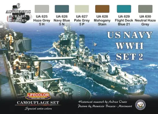 Lifecolor US Navy #2 Acrylic Paint Set 6 x 22ml Lifecolor