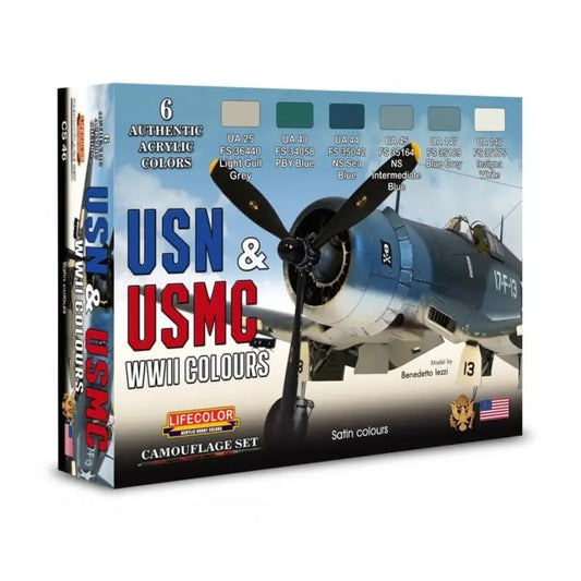 Lifecolor USN & USMC WWII Colours Acrylic Paint Set Lifecolor