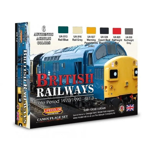 Lifecolor British Railways Late Period 1970/1990 set 3 Acrylic Paint Set 6 x 22ml