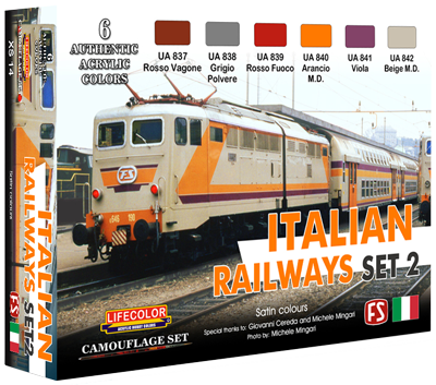 Lifecolor Italian Railways Set 2 6 Colour Acrylic Paint Set 6 x 22ml