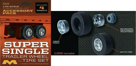 Moebius 1/25 Super Single Trailer Wheel & Tire Set Plastic Model Kit