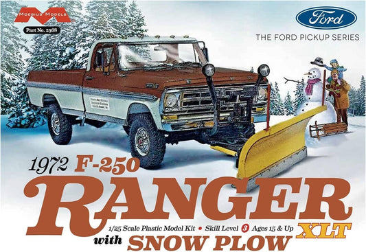 Moebius 1/25 1972 Ford F-250 4x4 with Snow Plow Plastic Model Kit