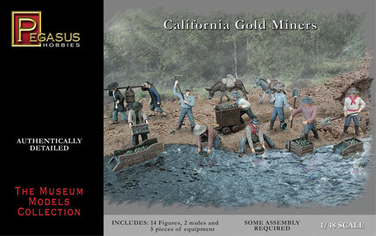 Pegasus 1/72 California Gold Miners Plastic Model Kit