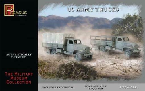 Pegasus 1/72 US Army Trucks (2) Plastic Model Kit