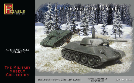 Pegasus 1/72 T-34/76 Soviet Battle Tanks (2) Plastic Model Kit