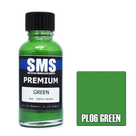 SMS Premium Acrylic Lacquer Green 30ml The Scale Modellers Supply