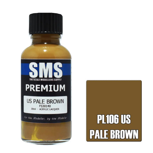 SMS Premium Acrylic Lacquer US Pale Brown FS30140 30ml The Scale Modellers Supply