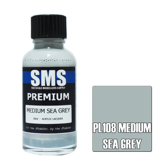 SMS Premium Acrylic Lacquer Medium Sea Grey  30ml The Scale Modellers Supply