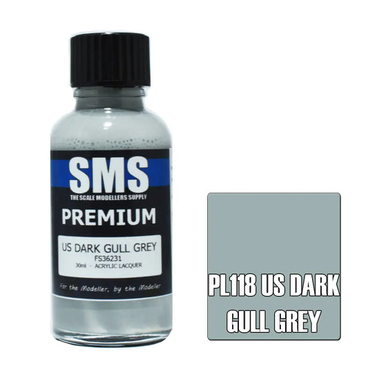 SMS Premium Acrylic Lacquer US Dark Gull Grey FS36231 30ml The Scale Modellers Supply