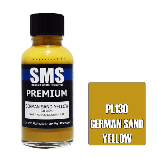 SMS Premium Acrylic Lacquer German Sand Yellow RAL7028 (Late War) 30ml The Scale Modellers Supply