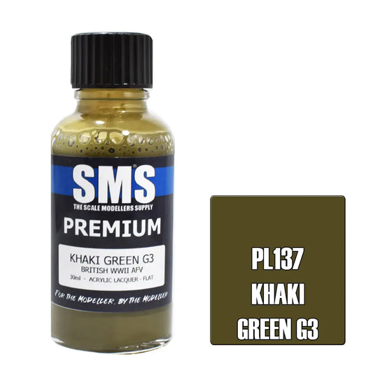 SMS Premium Acrylic Lacquer Khaki Green G3 30ml The Scale Modellers Supply