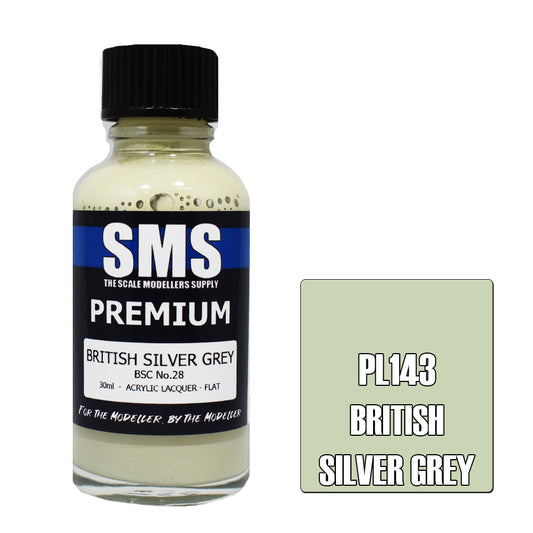 SMS Premium Acrylic Lacquer British Silver Grey BSC No.28 30ml