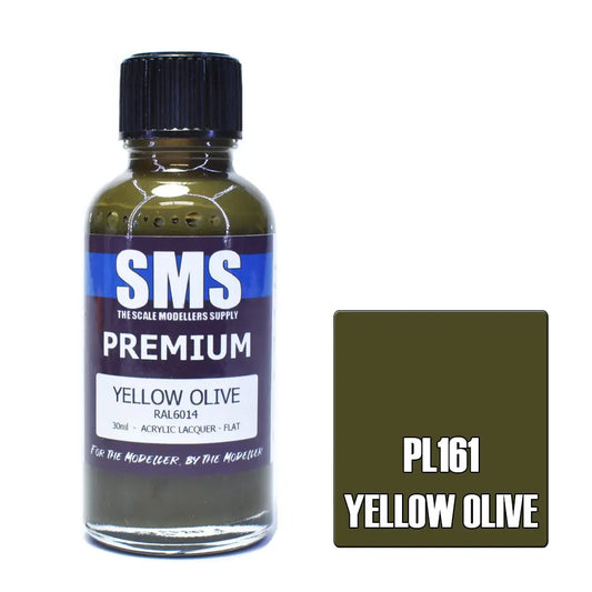 SMS Premium Acrylic Lacquer Yellow Olive RAL6014 30ml The Scale Modellers Supply