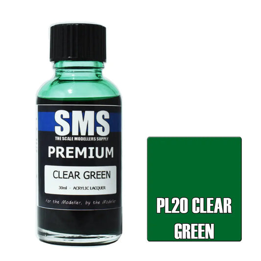 SMS Premium Acrylic Clear Green 30ml The Scale Modellers Supply