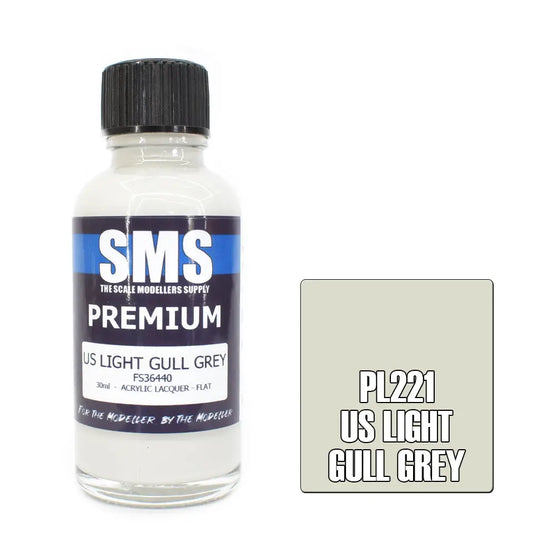 SMS Premium Acrylic Lacquer US Light Gull Grey FS36440 30ml The Scale Modellers Supply