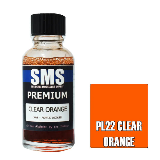 SMS Premium Acrylic Clear Orange 30ml The Scale Modellers Supply