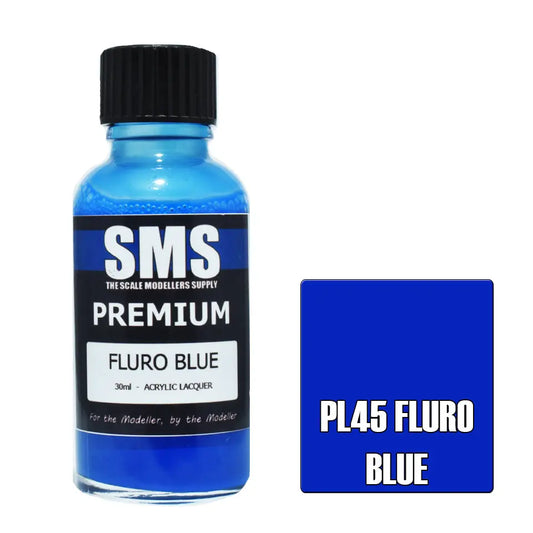 SMS Premium Acrylic Fluro Blue 30ml The Scale Modellers Supply