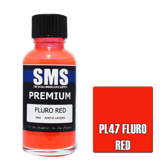SMS Premium Acrylic Fluro Red 30ml The Scale Modellers Supply