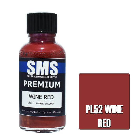 SMS Premium Acrylic Wine Red RAL3005 30ml The Scale Modellers Supply