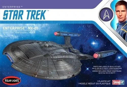 Polar Lights 1/1000 Star Trek NX-01 Enterprise (Snap) Plastic Model Kit - Franklin Hobbies Ltd