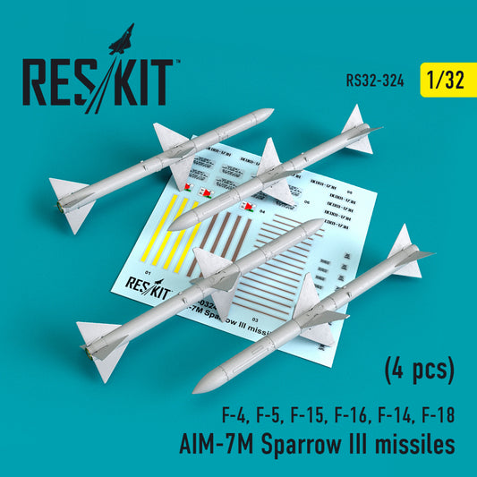 Res/Kit 1:32 AIM-7M Sparrow III Missile 4 Pieces