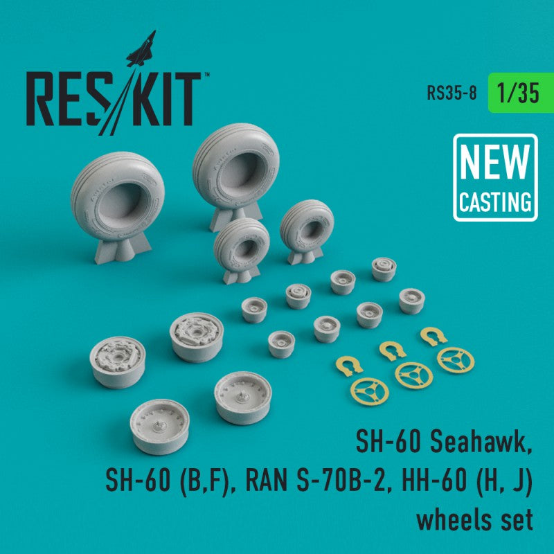 Res/Kit 1:35 SH-60 Seahawk, SH-60 (B,F) RAN S-70B-2, HH-60 (H, J) wheels set