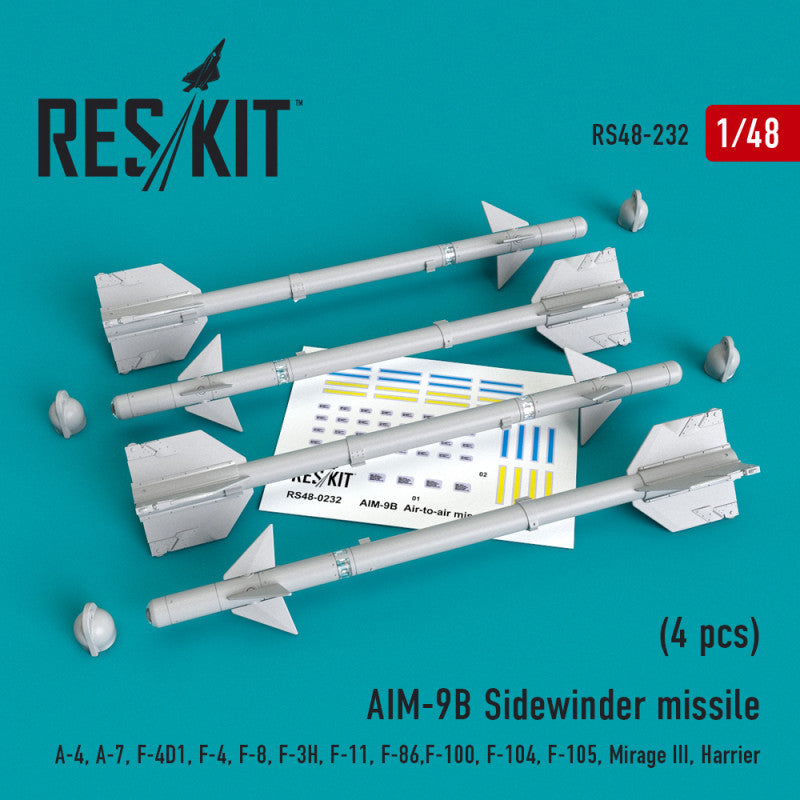 Res/Kit 1:48 AIM-9B Sidewinder missile (4 pcs)