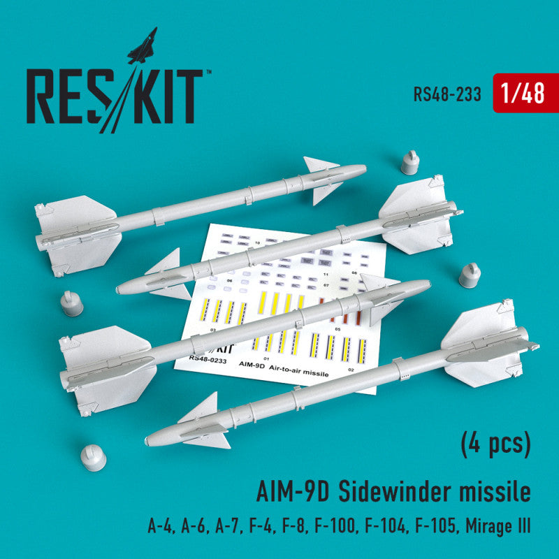 Res/Kit 1:48 AIM-9D Sidewinder missile (4 pcs)